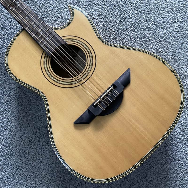 Natural Finish 10 String Acoustic Electric Guitar, Solid Spruce Top Body, Mahogany Neck, Rosewood Fingerboard Bild 1