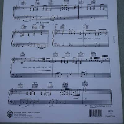 Warner Bros Keith Whitley "When You Say Nothing at All" Sheet Music 1988 image 2