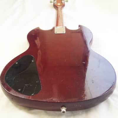 Vintage Kinor SG Electric Guitar - 1969. Made in Japan. Transparent Cherry. image 11