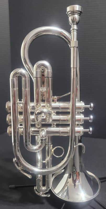 Getzen Eterna PRO Eterna 800S Silver L B Cornet, M/P 's and hardcase  Case  Silver Plate image 1