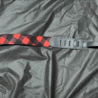 LM CF-BKR Cabin Fever 2" Flannel Black/Red Guitar Strap NEW. image 2