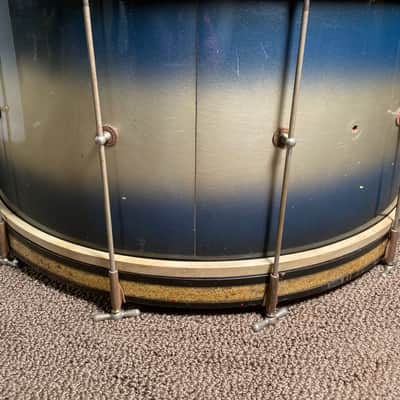 Early 1920s Ludwig  Marching Bass Drum 14x28 in Blue and Gold Duco image 7