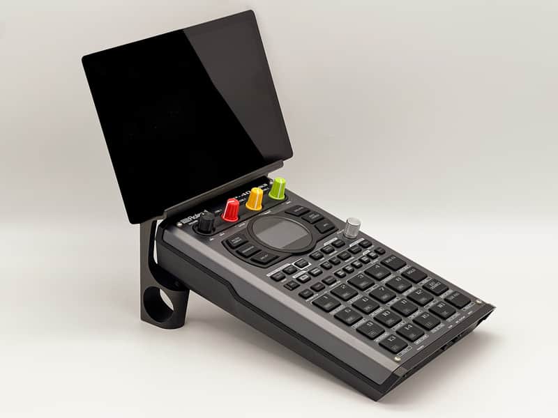 GroovePrints Roland SP-404 MK2 Stand + Tablet/Phone Holder – 3D Printed All-In-One Desktop Stand image 1