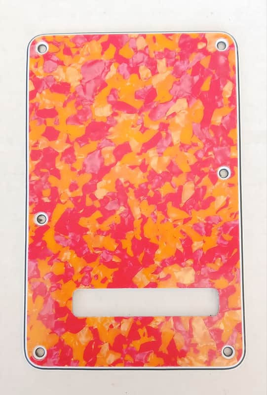 Strat Guitar Tremolo Cover - Pink / Yellow Gold Pearloid NEW image 1