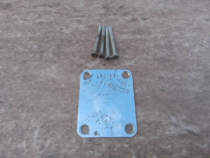 Vintage 1965 Fender L-Series Neck Plate w/ Screws for Stratocaster, Telecaster, Jazzmaster, and More! image 1