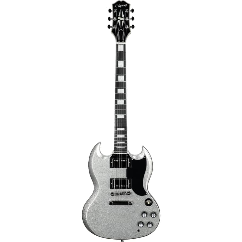 Epiphone Exclusive SG Custom Electric Guitar, Silver Sparkle | Reverb