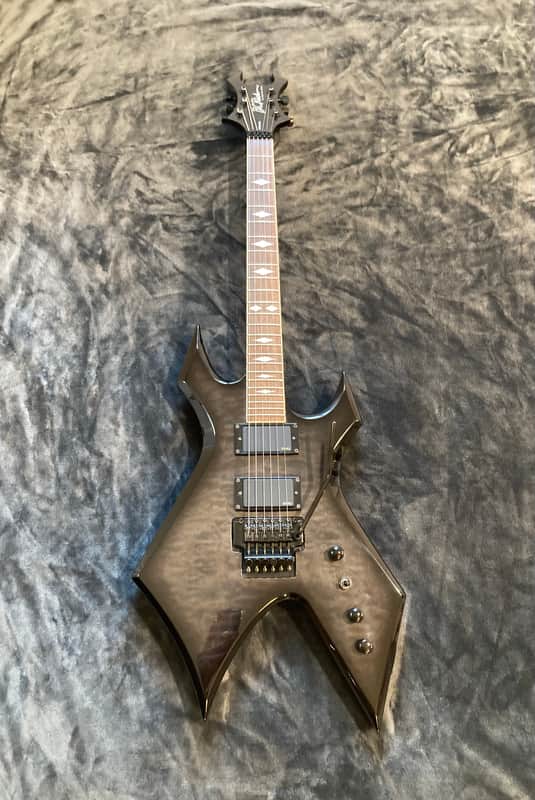 2011 BC Rich Warlock NJ Series Neck Thru Transparent Grey Electric Guitar image 1