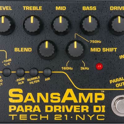 Tech 21 SansAmp Para Driver V2 Amp Simulator/DI Effects Pedal image 1