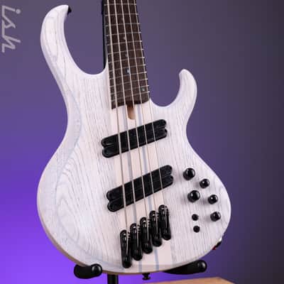 Ibanez BTB865MS 5-String Bass Workshop Transparent White Flat image 1