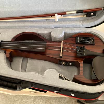 Hidersine HEV 3 electric violin - Zebrawood with bow, case and stand image 2