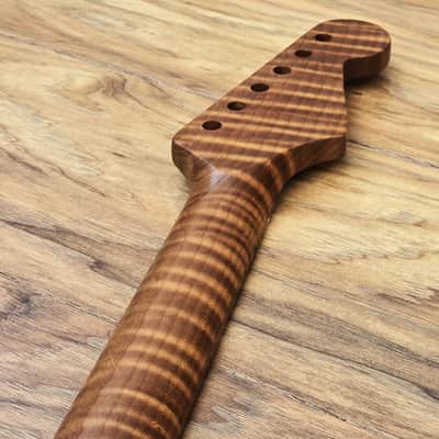 Left Handed Stratocaster Compatible Roasted Flame Maple Guitar Neck Satin image 10