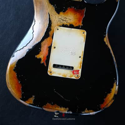 Fender Stratocaster Black Left Handed Heavy Aged Relic image 5