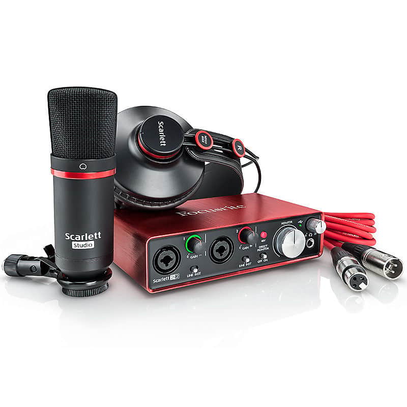 Focusrite Scarlett 2i2 (2nd Gen) Studio Bundle w/ Headphones, Mic and Cable image 1