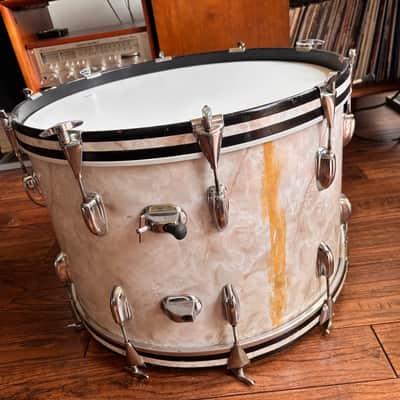 Vintage 1970s Slingerland Vertigo Grey 4 Piece Drum Set 22/12/13/16 Niles Badge image 9