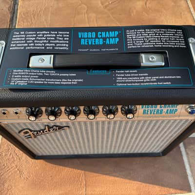 Fender '68 Custom Pro Vibro Champ Reverb 5-Watt 1x10" Guitar Combo 2021 - Present - Black image 7