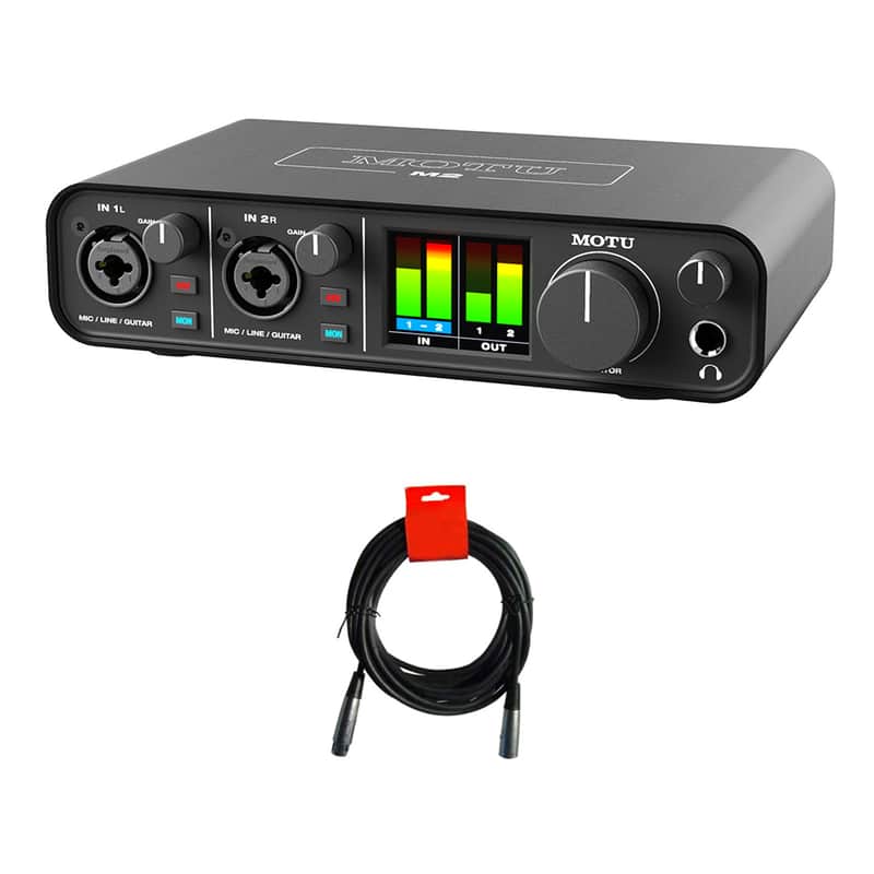 Motu M2 2x2 USB-C Audio Interface with XLR-XLR Cable Bundle image 1