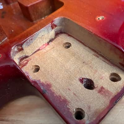 Unbranded Transparent Red Burst S Type Guitar Body inc Bridge image 5