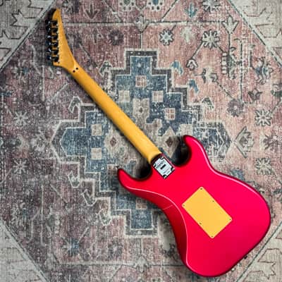 1980s Kramer Focus 3000 Vintage Metallic Pink Left Handed MIJ Made In Japan Electric Guitar W/ Original Gigbag! image 4
