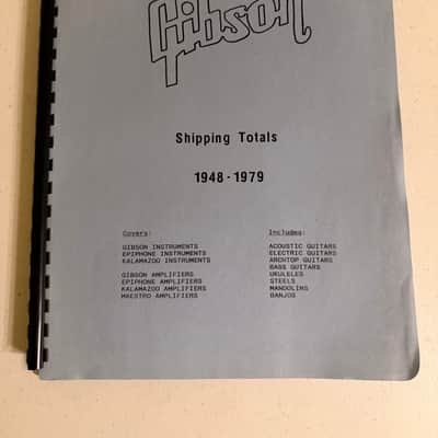 Gibson Shipping Totals 1948-1979 Reference Book 1992 Guitar Production Guide Rare image 1