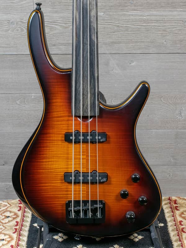 Roscoe Century Standard Plus 4J Fretless Bass Guitar Sunburst w/Case image 1