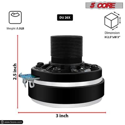 5 Core Compression Drivers Pair Horn Speaker 1 Inch Aluminum Tweeter 200W Peak 8 Ohm Pro Audio Driver image 2