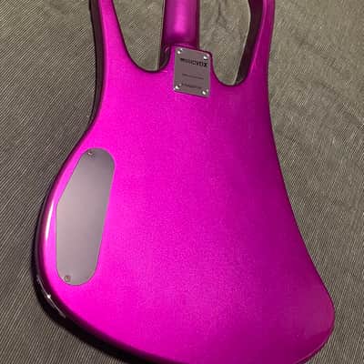 Musicvox Space Cadet MI6 Bass Guitar 2016 ish - Purple Glitter image 9