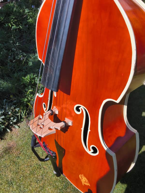 Framus Upright doubleBass 60/70s - Translucent Gretsch Orange image 1