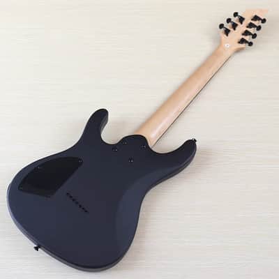 Matte Black Custom 7 String Electric Guitar, Okoume Body, Maple Neck image 7