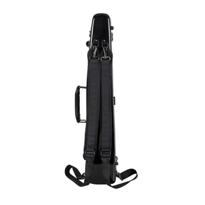 Crossrock Straight One-piece Body Soprano Saxophone Case, Fiberglass Hardshell, Backpack Strap, Black image 2