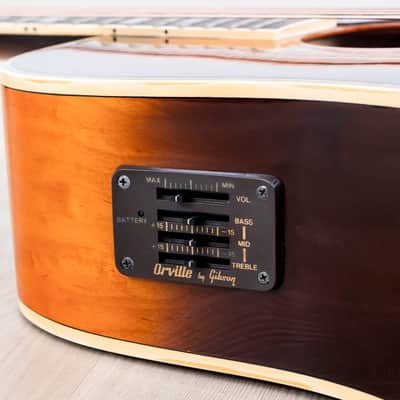 1991 Orville by Gibson Dove Vintage Sunburst Dreadnought Acoustic Electric Guitar w/ Case image 19