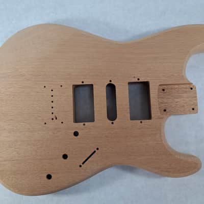 Unfinished 1 Pc. Mahogany HSH Hardtail guitar body - fits Fender Strat Stratocaster necks J1953 image 1