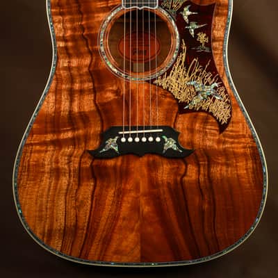 Gibson Dove Custom Shop Koa Masterpiece Acoustic Guitar Hummingbird image 7