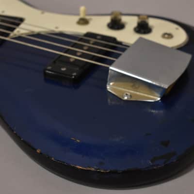 1970s Univox Hi-Flier Phase II Bass Metallic Blue Refin MIJ w/Gig Bag image 10