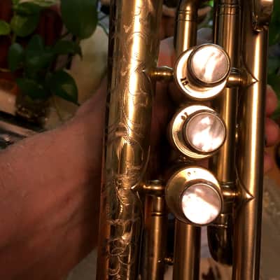 EXCELLENT SPECIAL ORDER LP CORNET F. BESSON BREVETE NEW CREATION 1923 GOLD PLATED LOVELY ENG. TO THE TOP / GREAT COMPRESSION image 22