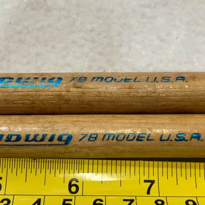 Ludwig Blue Ink 7B Double Butt End Drum Sticks (3296-U-4166) 70's - wood image 2