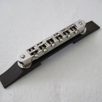 Gretsch 0485CA Nickel AOM Bridge Assy with Ebony Base 0060884049 image 1