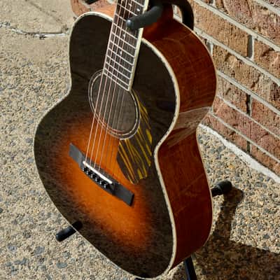 Fender PS-220E Parlor, Ovangkol Fingerboard, 3-Color Vintage Sunburst image 5