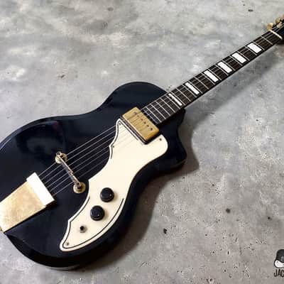 RARE Silvertone / Supro / Valco Artist Rhythm Tone "Art Deco" Electric Guitar (1958, Black & Gold) image 9