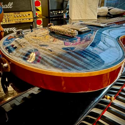 Nik Huber DOLPHIN CUSTOM LEFTY Super Flame Top Curly Mahogany  BRAZILIAN ROSEWOOD ( 2010) image 19
