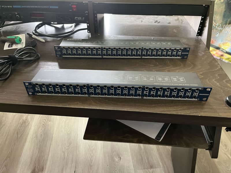 Pair of Samson S-Patch Plus S Class 48-Point Balanced Patchbay 2010s - Blue (Set of 2) image 1