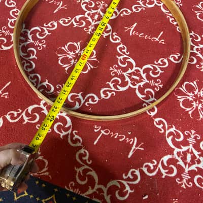 Slingerland Vintage 22 inch Bass Drum Hoop wood w chrome inlay image 3