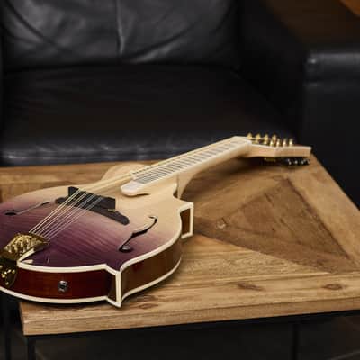Ortega RMFE200PF Americana Series F-Style Solid Flamed Maple Top Maple Neck 8-String Acoustic-Electric Mandolin w/Croco Leather Case image 16