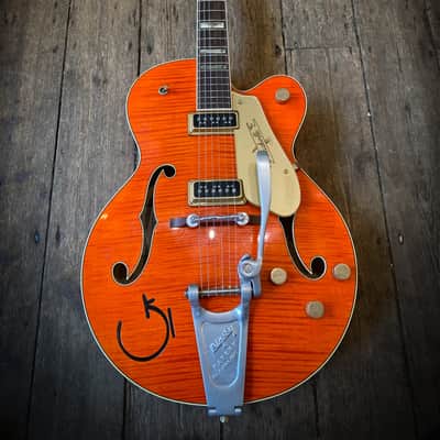 2017 Gretsch USA Custom Shop G6120WCST in Orange with orig. hard shell case and case candy image 3