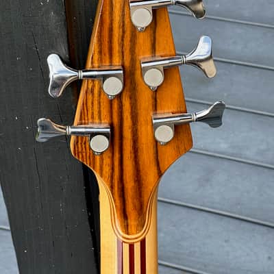 Alembic Persuader PMSB-5 5 String Bass 1988 - a stunning Bocate Top signed by Stanley, Victor, Marcus, Chick, Herbie & many more. image 6