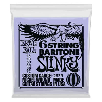 Ernie Ball EB2839 Baritone Slinky Guitar Strings 13-72 - Strings image 1