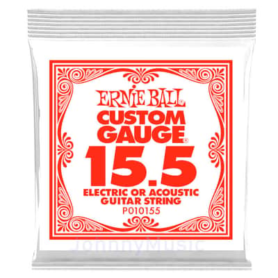 .0155 Custom Gauge Plain Steel Single String For Electric Guitar Strings Specially Tempered High Carbon Tin Plated - The Slinky Standard! image 1