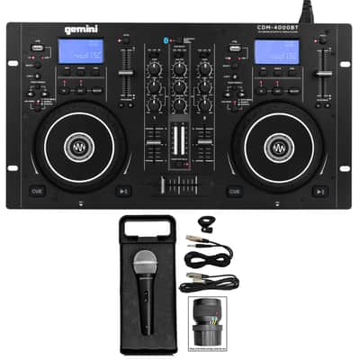 Gemini CDM-4000BT Dual DJ CD/USB Media Player w/Bluetooth/Mixer+Mic+Cable+Case image 1