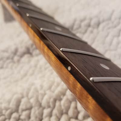 USA made roasted neck with amazing flame maple. Rosewood Fingerboard and Hidden fret tangs.Made for a Tele body # MRT-5A image 11