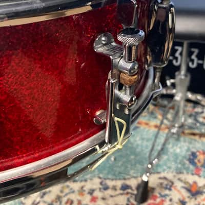 Slingerland - 5.5x14" No. 140 Student Model Snare Drum 1969–1971 - Red Sparkle Pearl image 9