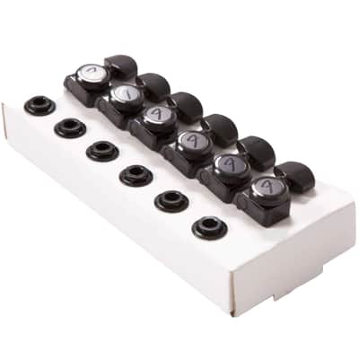 Fender Locking Stratocaster/Telecaster Tuning Machines, Black, Set of 6 image 6